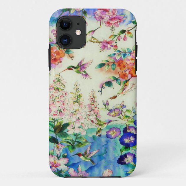 Hummingbird Bird and Butterfly Flower Blossom Floral Laptop Case 14 Inch Carrying Case with Strap 